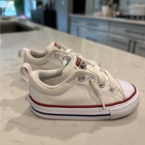 Converse Kids White and Red Sneakers